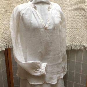 White linen top by Dolma S